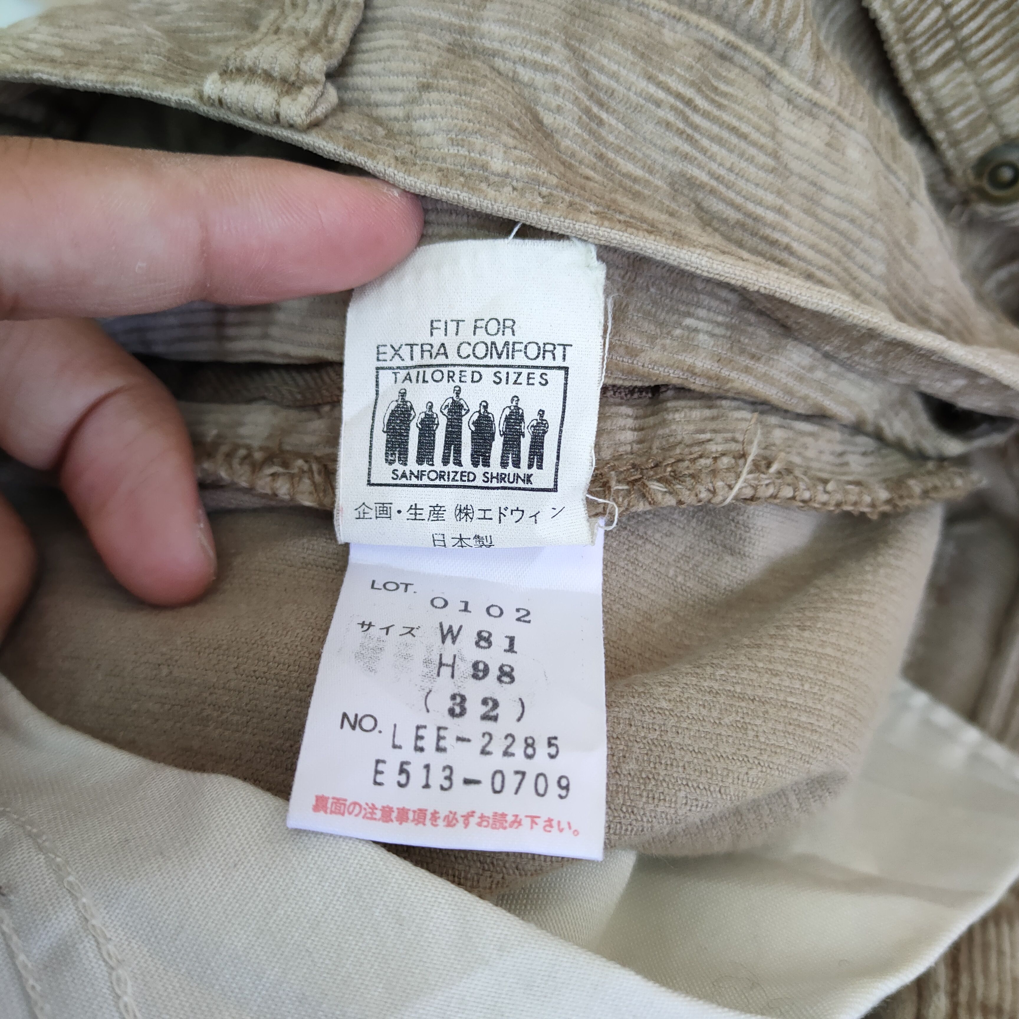 StraightFaded LEE CORDUROY FADED BROWN PANTS Size US 31 - 15 Thumbnail