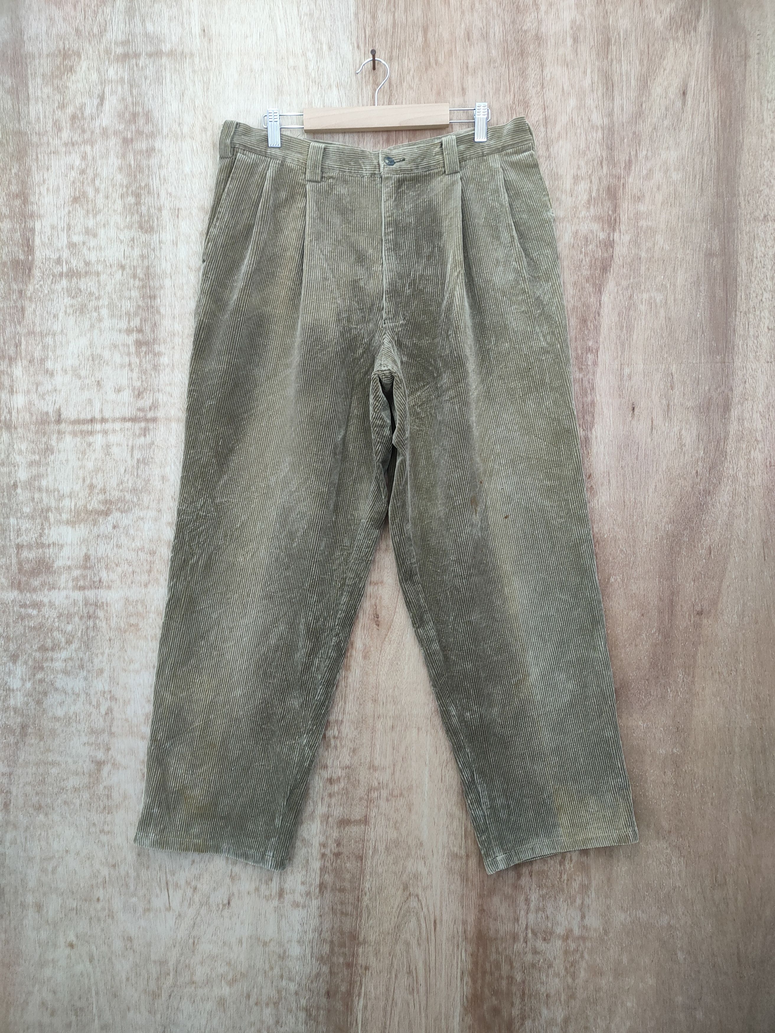 JAPANESE BRAND FADED CORDUROY BAGGY PANTS