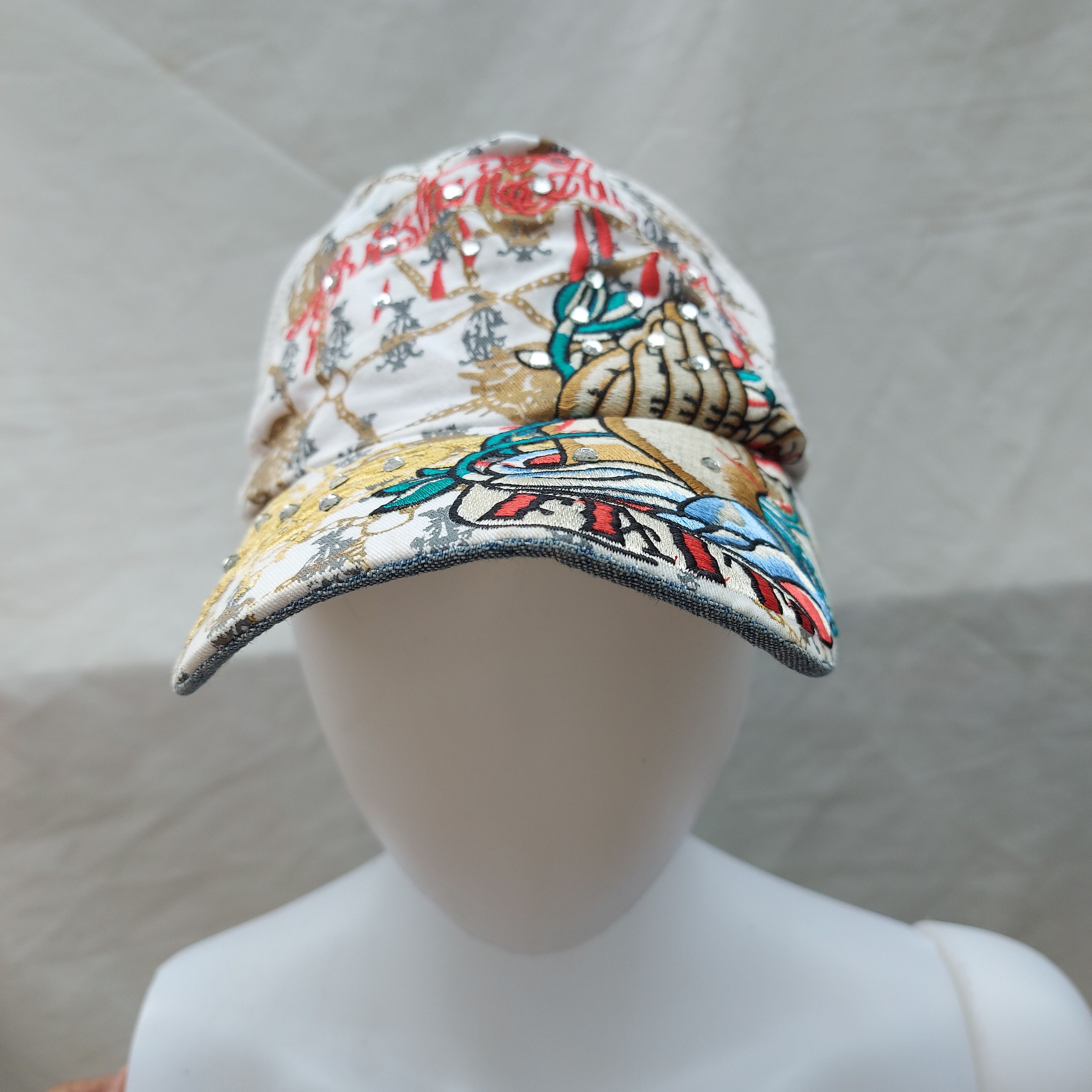 image of Vintage Christian Audigier Trucker Hat in White, Men's