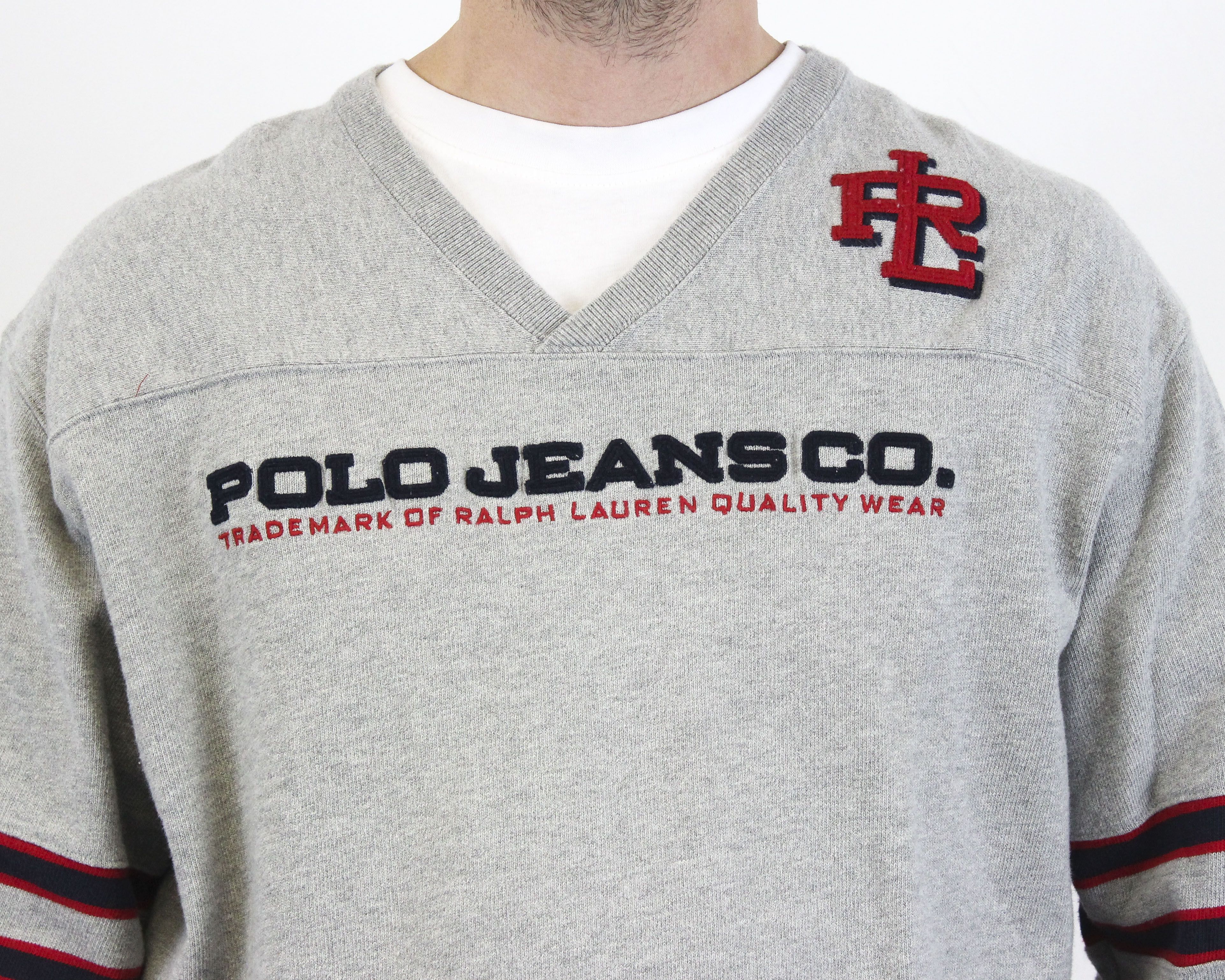 Polo Ralph Lauren POLO JEANS Pullover Jumper Sweater V-Neck Sweatshirt Top Size US XL / EU 56 / 4 - 4 Thumbnail