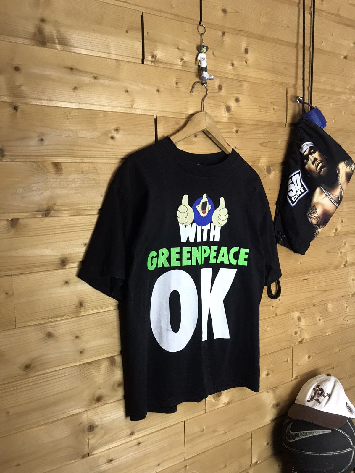 Vintage Vintage 90s with green peace ok without green peace ko shirt Size US M / EU 48-50 / 2 - 1 Thumbnail