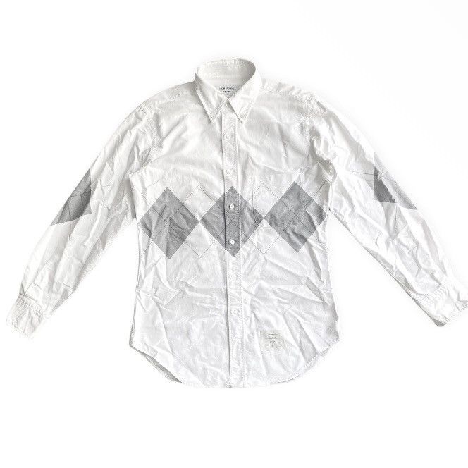 Thom Browne Diamond Print Oxford Shirt Size US M / EU 48-50 / 2 - 1 Thumbnail