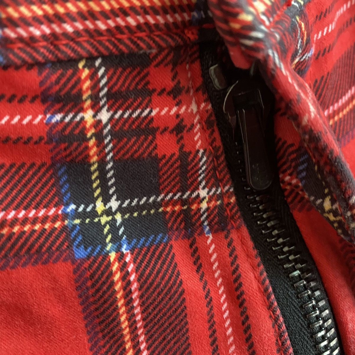 Number (N)ine Red Tartan D Rings Hoop Skinny Jeans Size US 33 - 6 Thumbnail