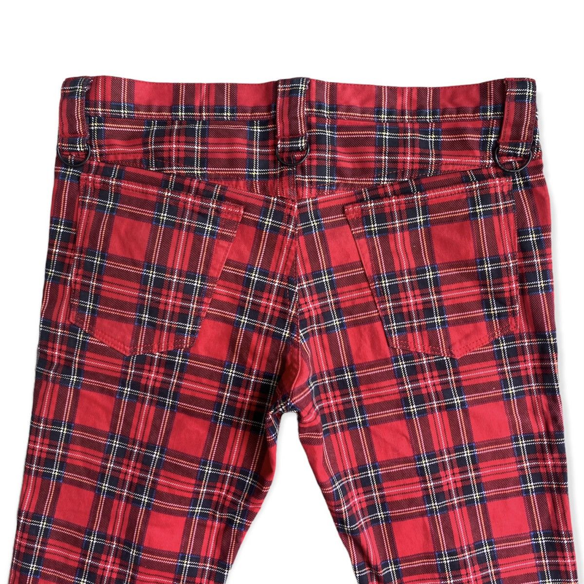 Number (N)ine Red Tartan D Rings Hoop Skinny Jeans Size US 33 - 3 Thumbnail