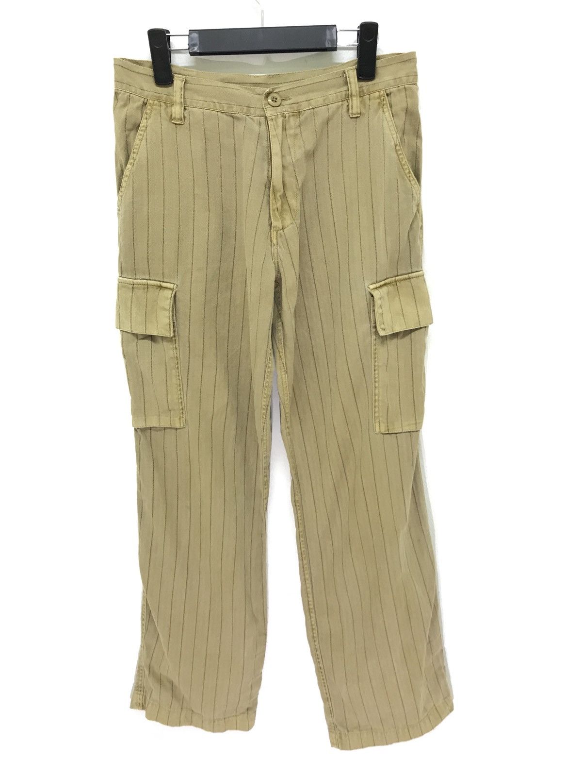 Japanese Brand Corisco Cargo Pant Pinstriped Herringbones Regular 39🟦 Size US 31 - 3 Thumbnail