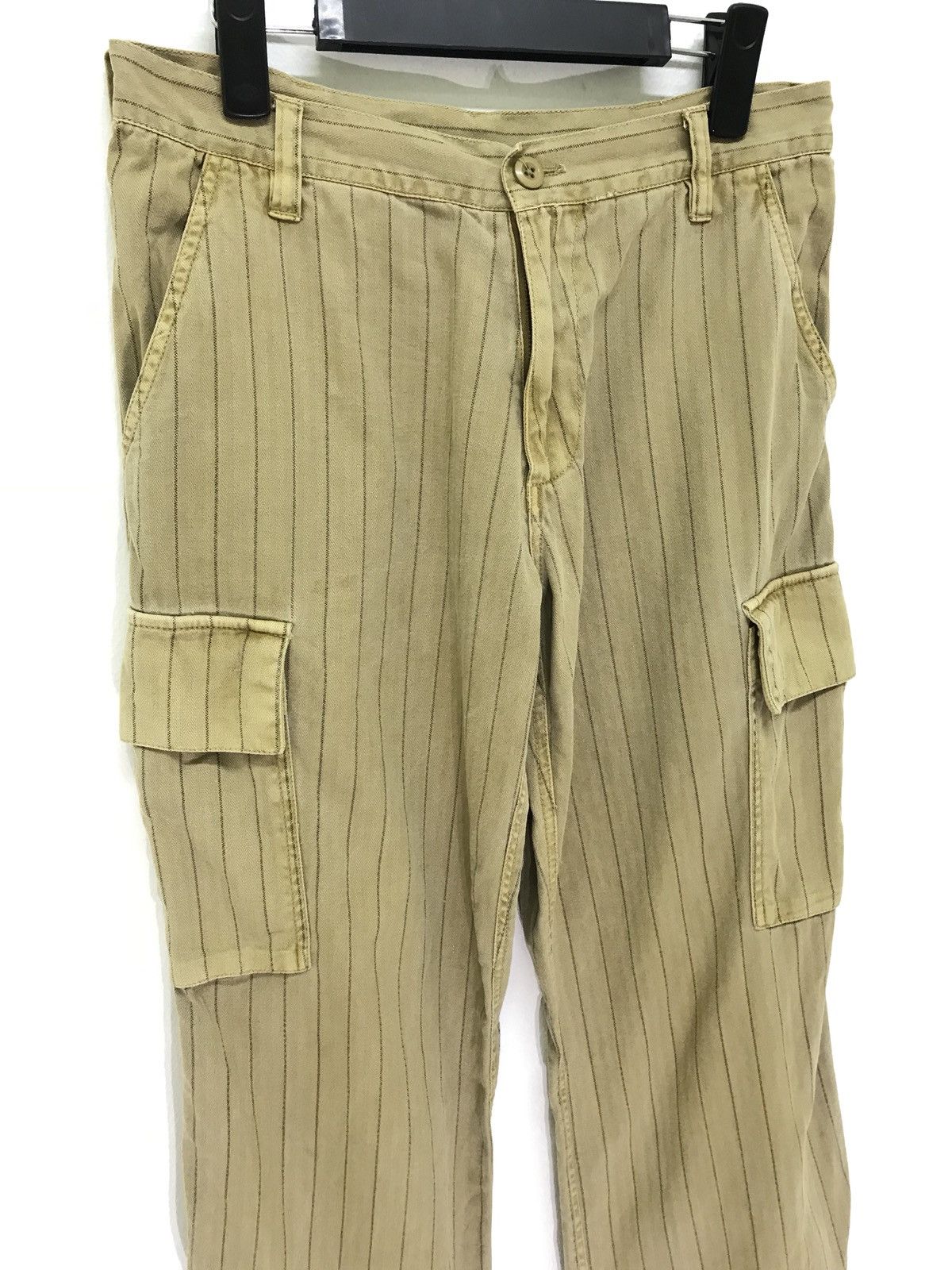 Japanese Brand Corisco Cargo Pant Pinstriped Herringbones Regular 39🟦 Size US 31 - 5 Thumbnail