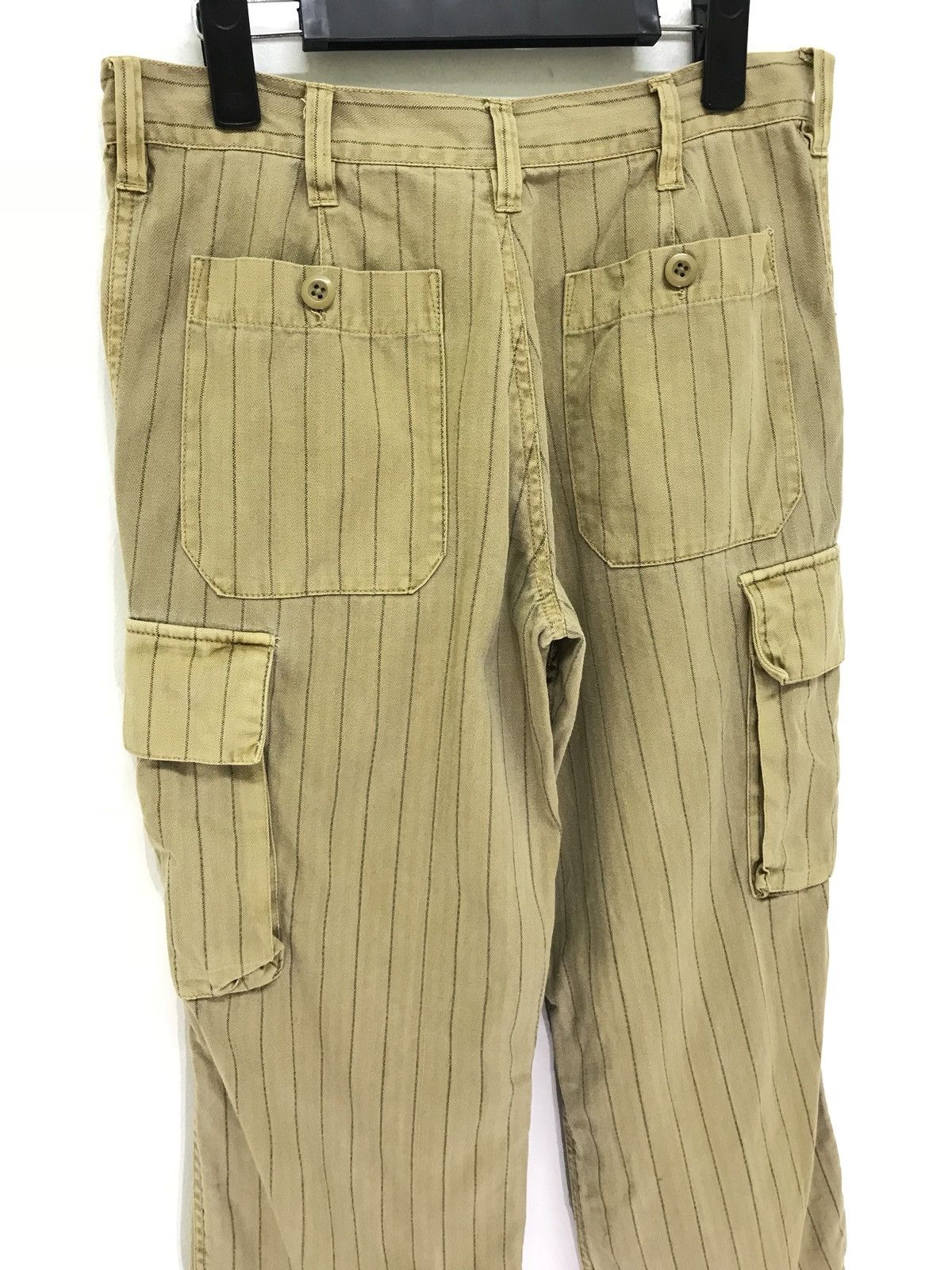 Japanese Brand Corisco Cargo Pant Pinstriped Herringbones Regular 39🟦 Size US 31 - 1 Thumbnail
