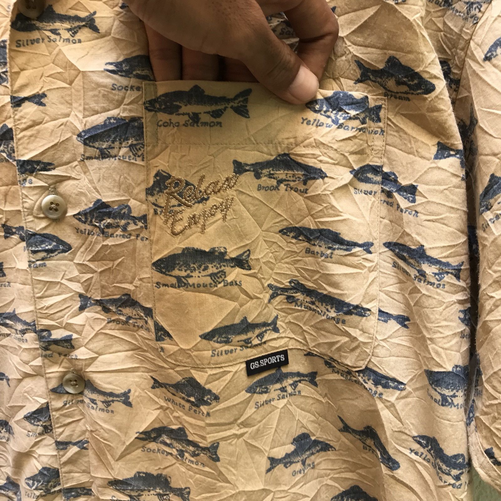 Designer × Japanese Brand 🔥💢vintage Gs Sport Salmon Over Print Size US L / EU 52-54 / 3 - 7 Thumbnail