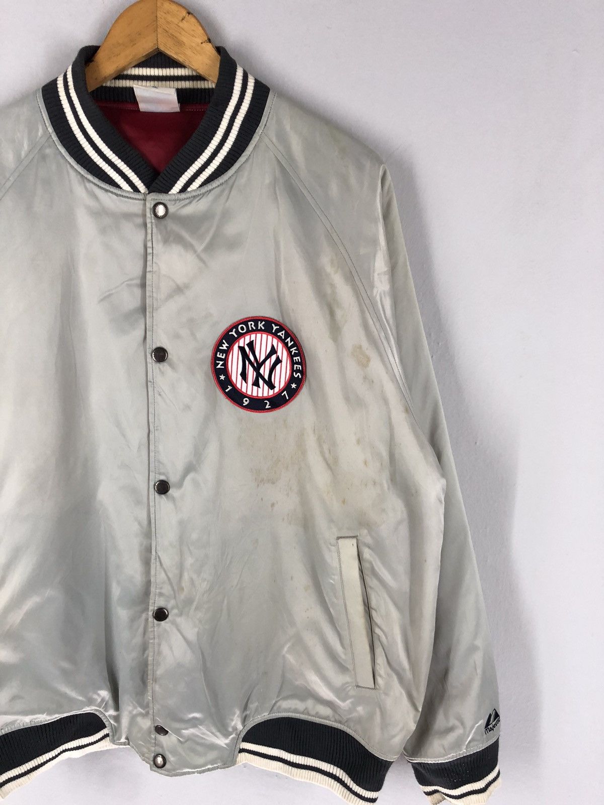 Majestic 🔥new york yankees majistic satin bomber jacket Size US XL / EU 56 / 4 - 4 Thumbnail