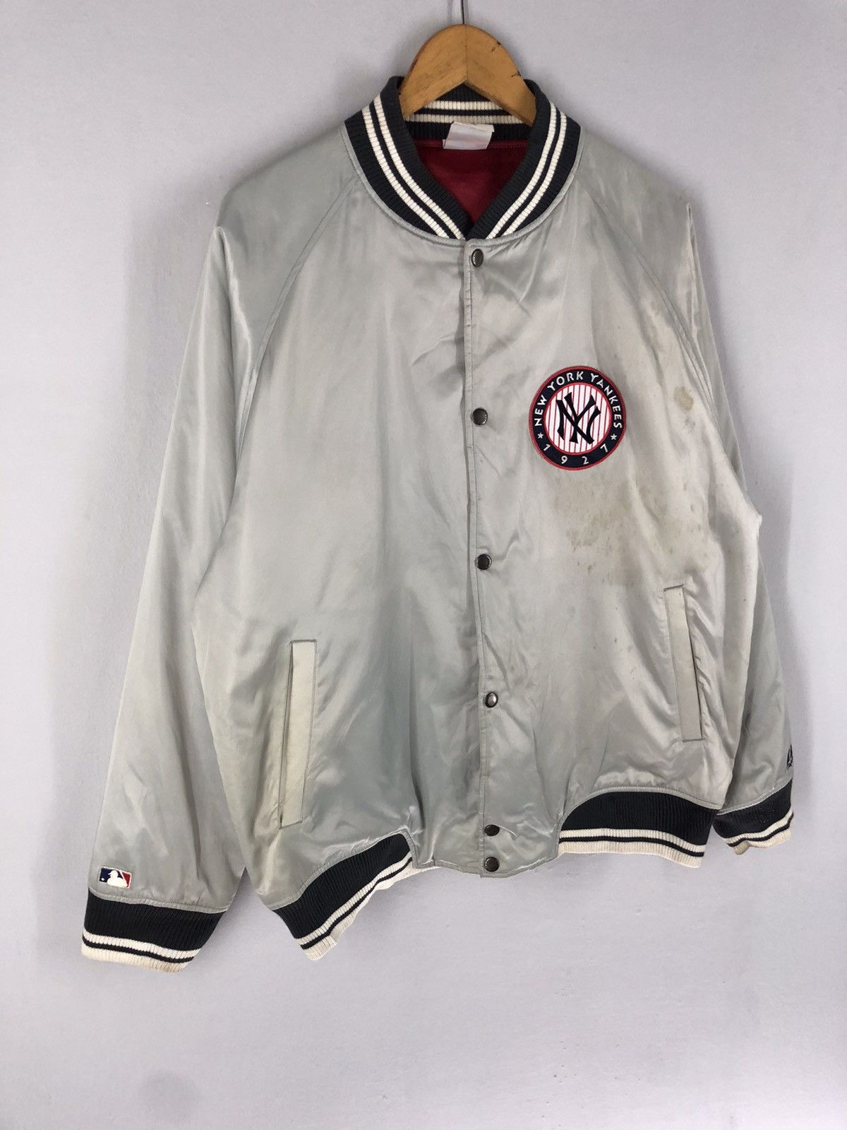 Majestic 🔥new york yankees majistic satin bomber jacket Size US XL / EU 56 / 4 - 2 Thumbnail
