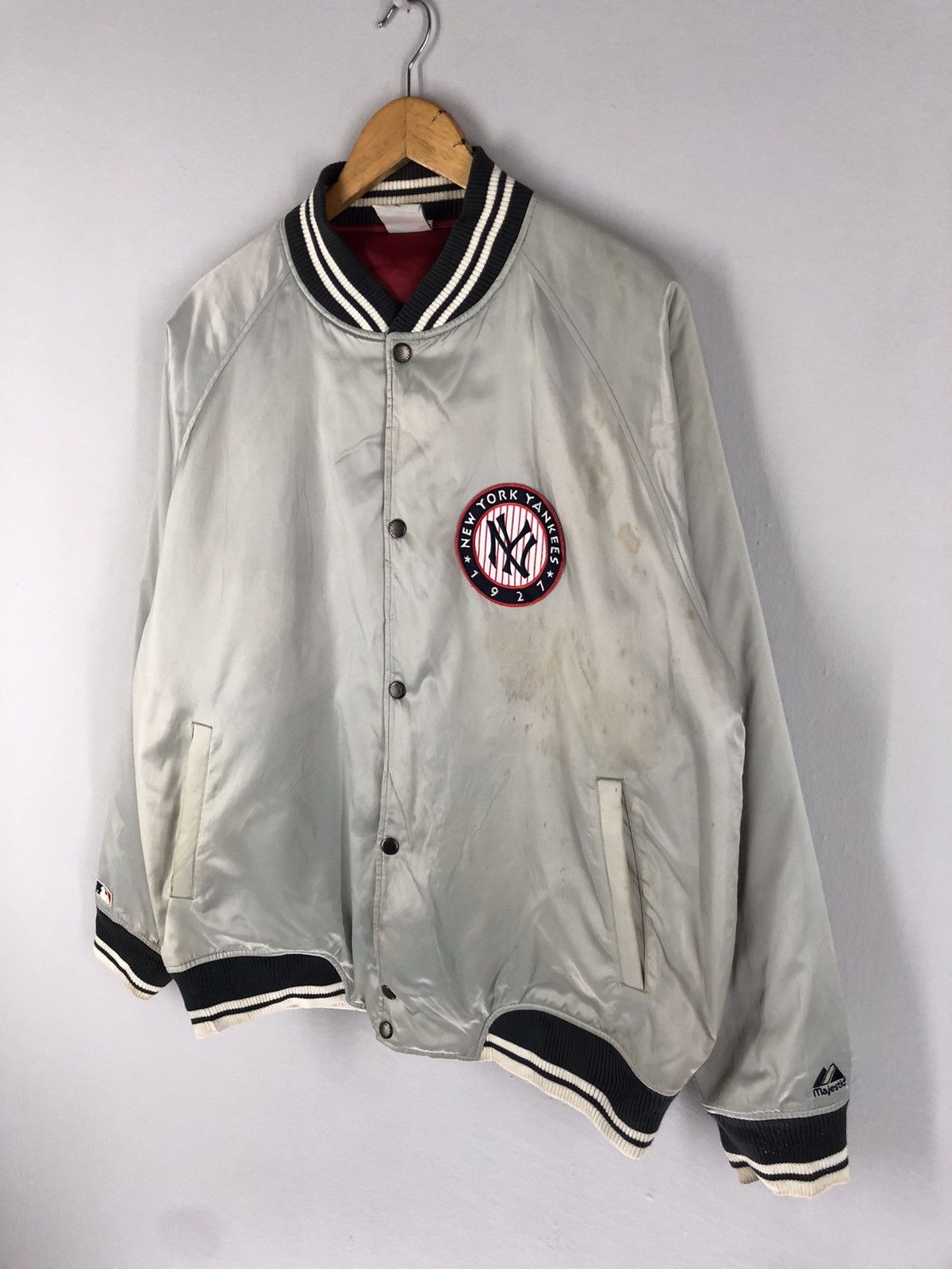 Majestic 🔥new york yankees majistic satin bomber jacket Size US XL / EU 56 / 4 - 3 Thumbnail