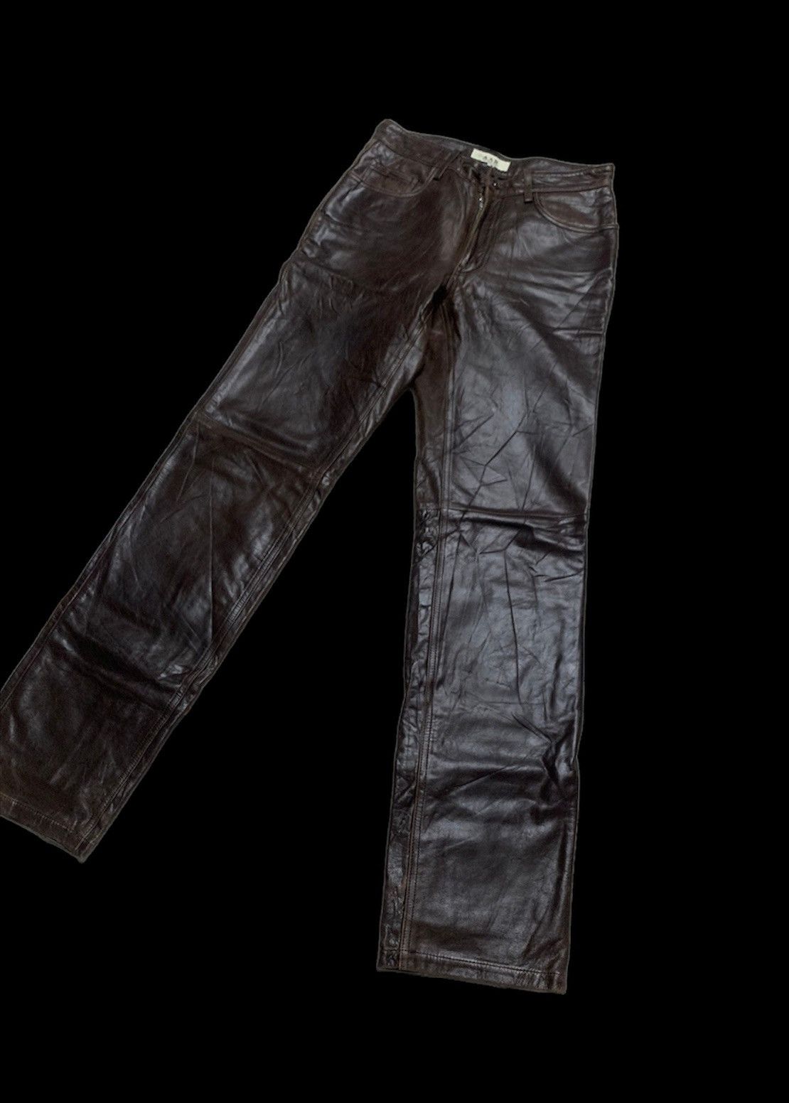 Yohji Yamamoto YOHJI YAMAMOTO A.A.R LEATHER PANTS VINTAGE Size US 28 / EU 44 - 2 Thumbnail