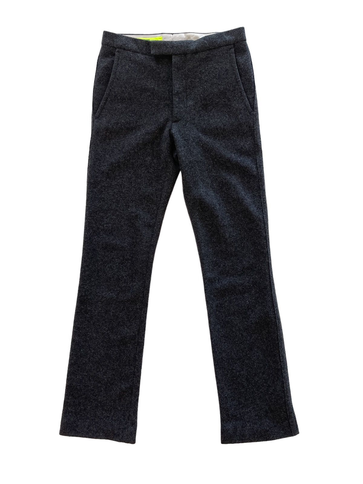 image of Issey Miyake x Zucca 1999/2000 Zucca Wool Flare Trousers Pants in Dark Grey, Men's (Size 29)