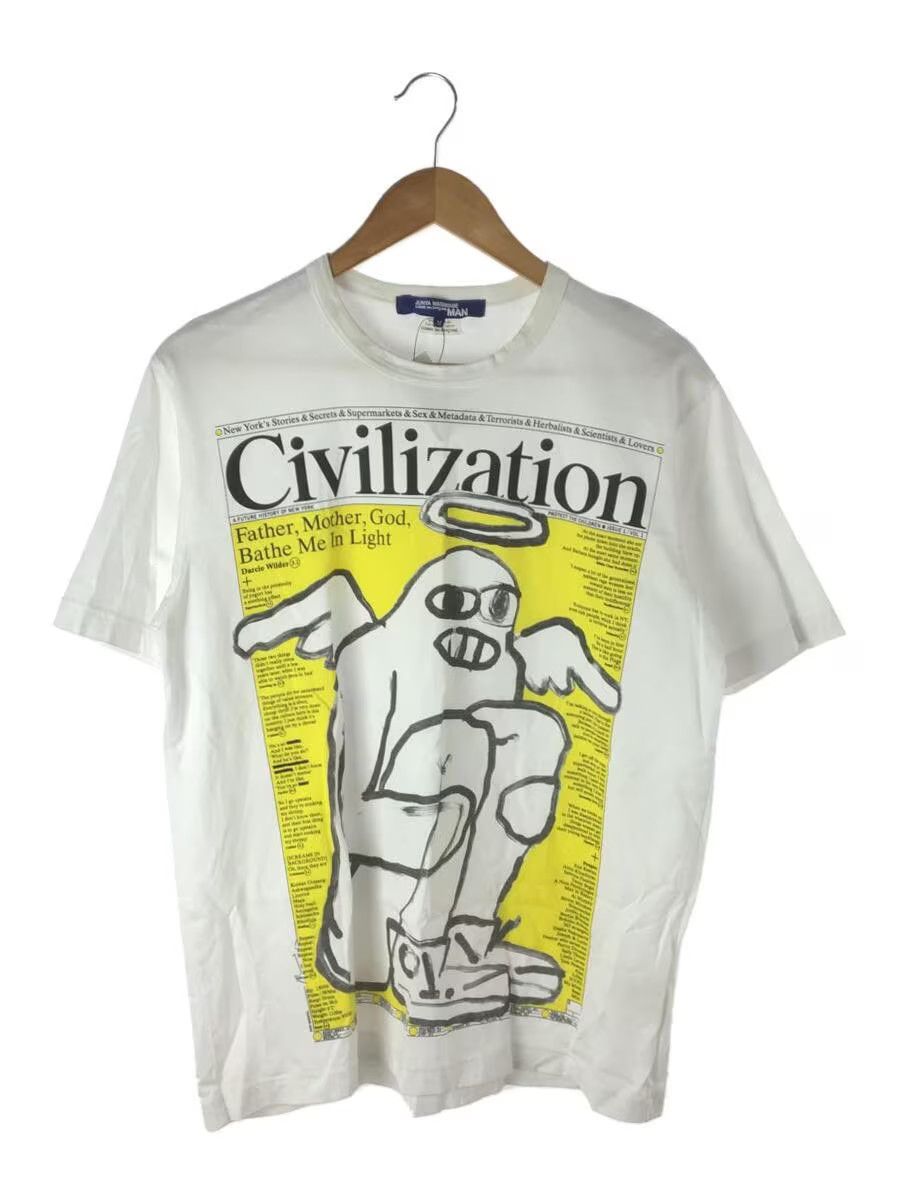 image of Comme Des Garcons x Junya Watanabe "civilization" Sketch Tee in White, Men's (Size Medium)