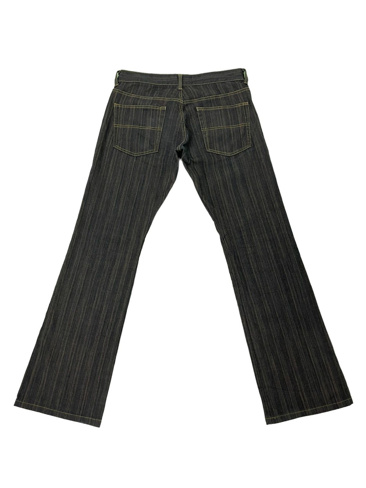 Japanese Brand Flare Jeans Michel Klein Striped Stretch Low Rise 2🟦1 Size US 30 / EU 46 - 11 Thumbnail
