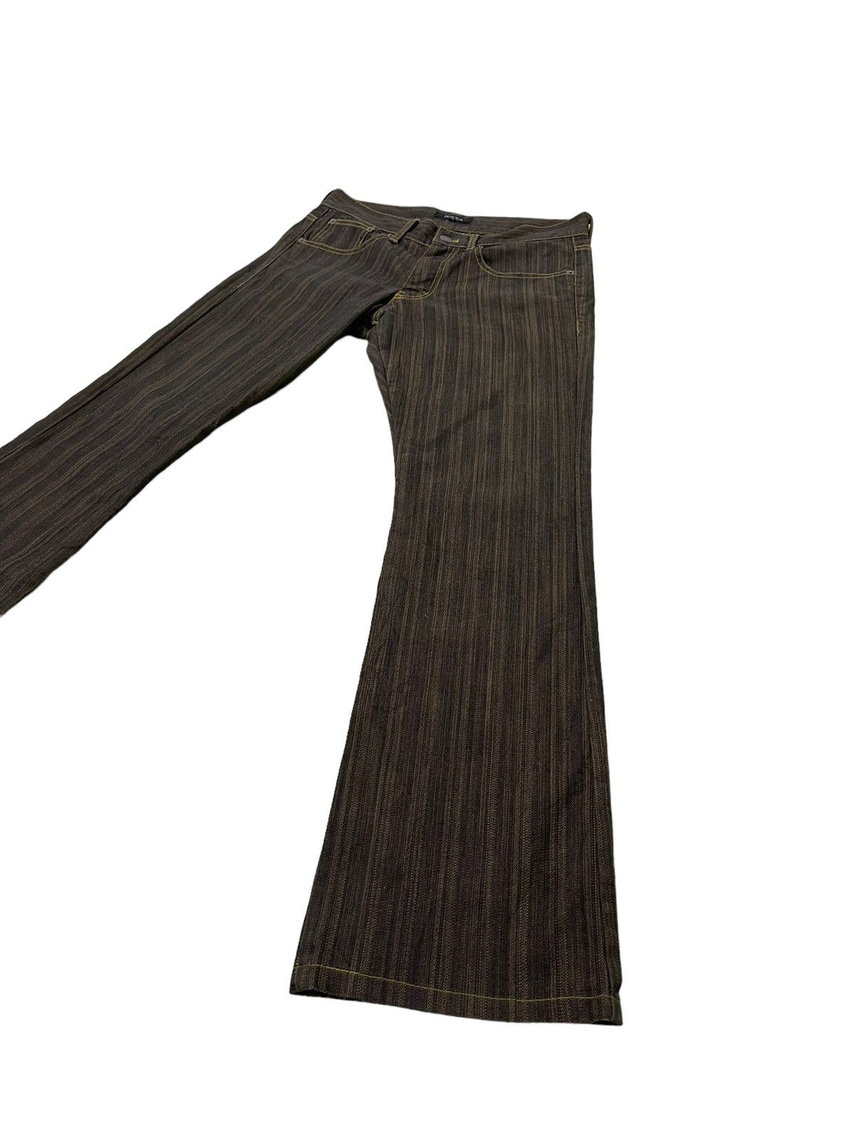 Japanese Brand Flare Jeans Michel Klein Striped Stretch Low Rise 2🟦1 Size US 30 / EU 46 - 3 Thumbnail
