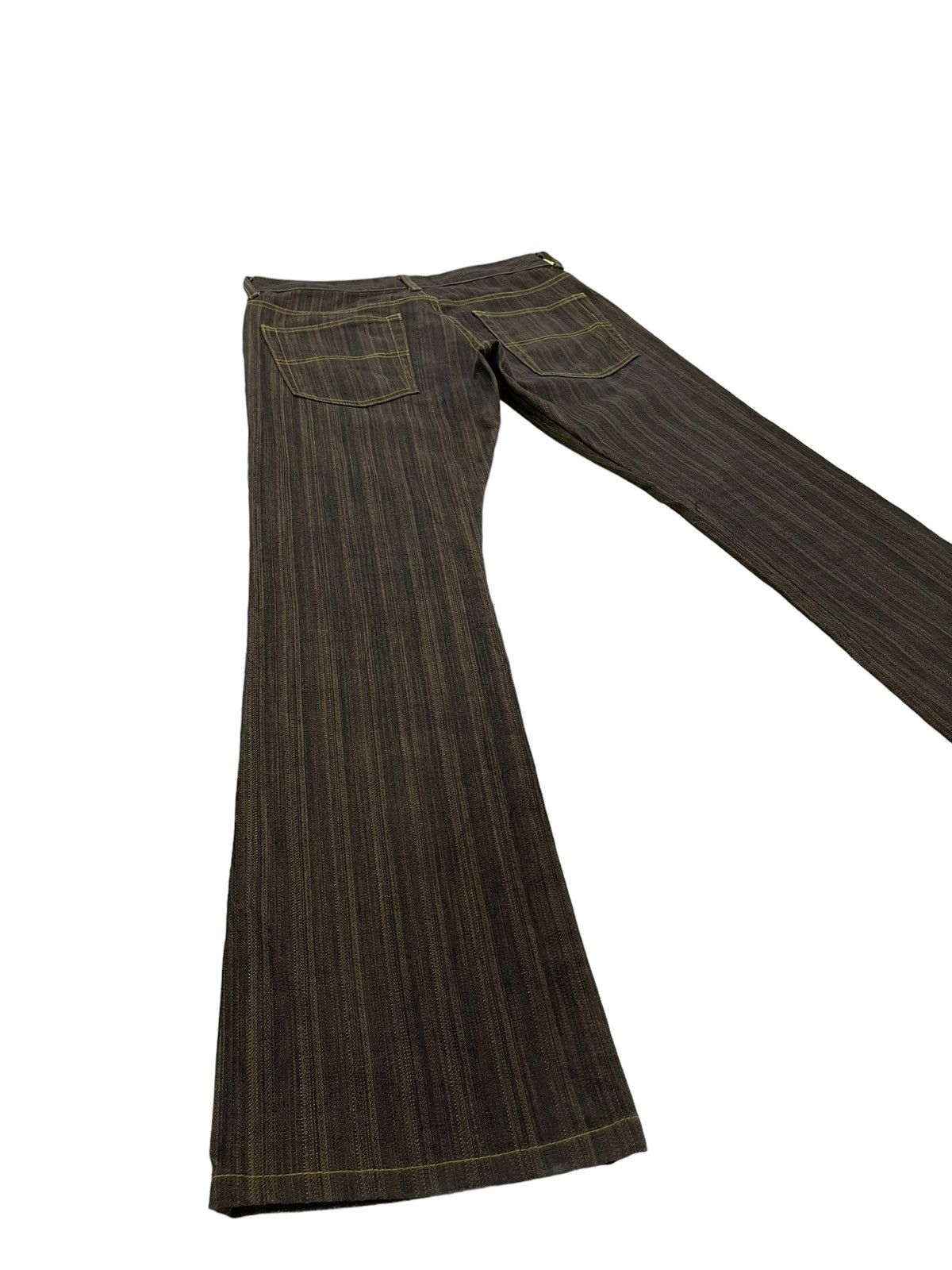 Japanese Brand Flare Jeans Michel Klein Striped Stretch Low Rise 2🟦1 Size US 30 / EU 46 - 12 Thumbnail