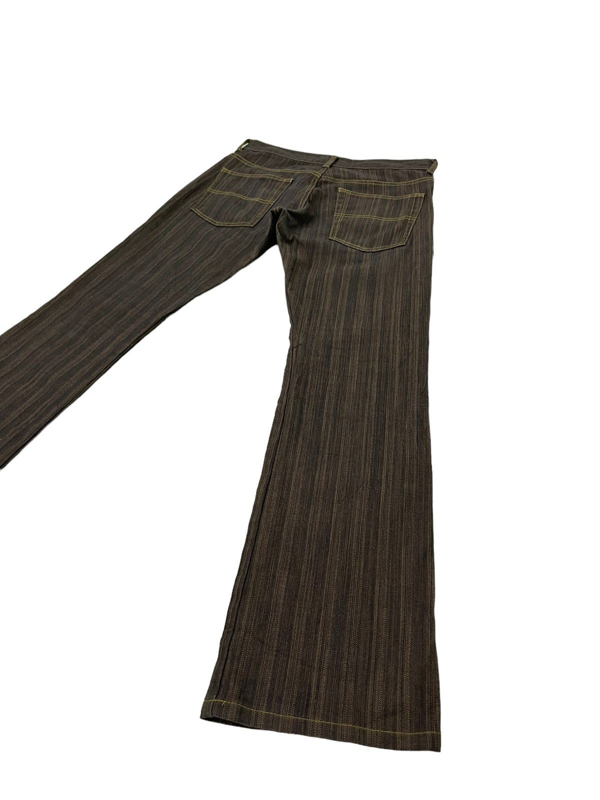 Japanese Brand Flare Jeans Michel Klein Striped Stretch Low Rise 2🟦1 Size US 30 / EU 46 - 13 Thumbnail