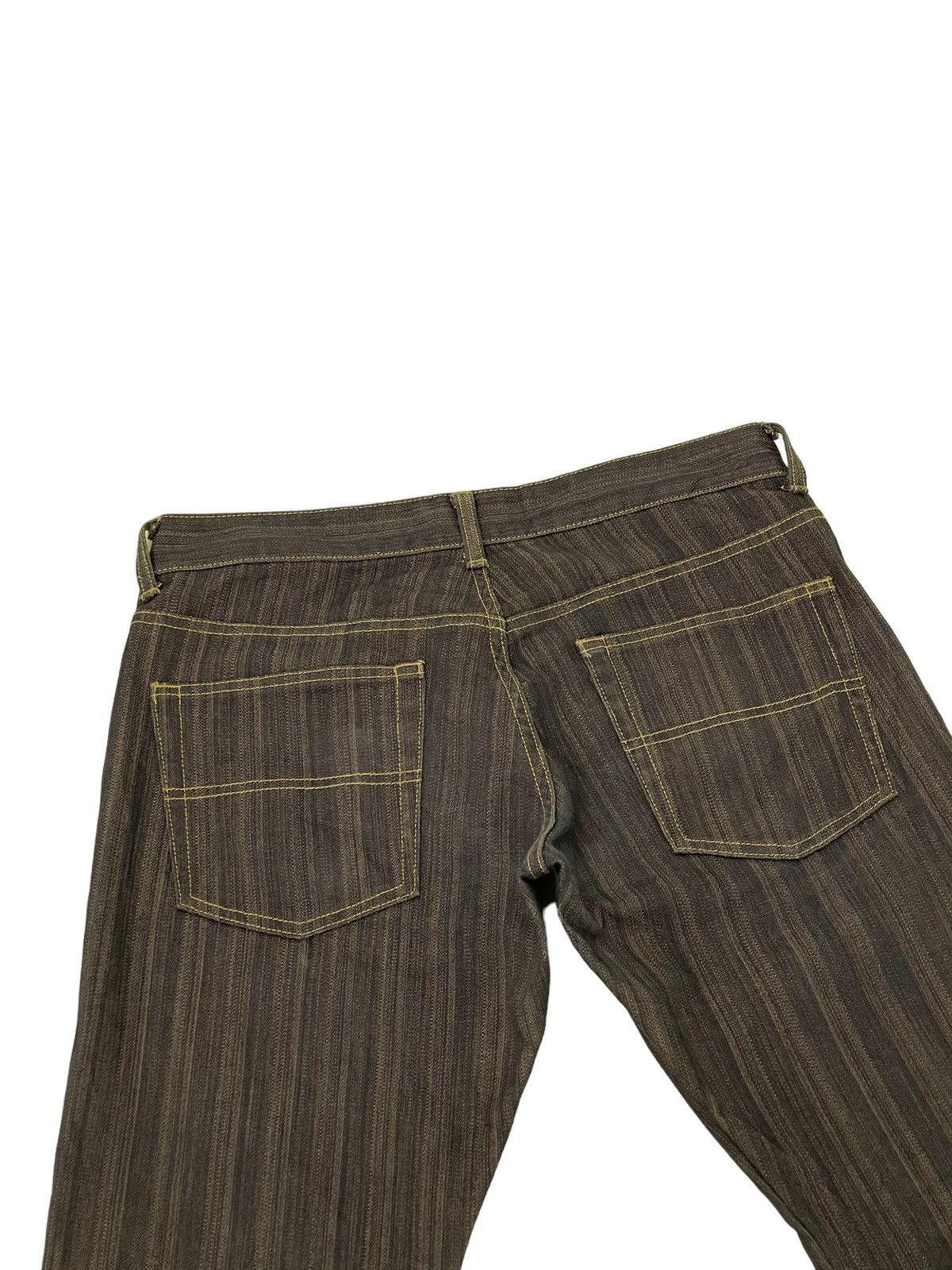 Japanese Brand Flare Jeans Michel Klein Striped Stretch Low Rise 2🟦1 Size US 30 / EU 46 - 18 Thumbnail