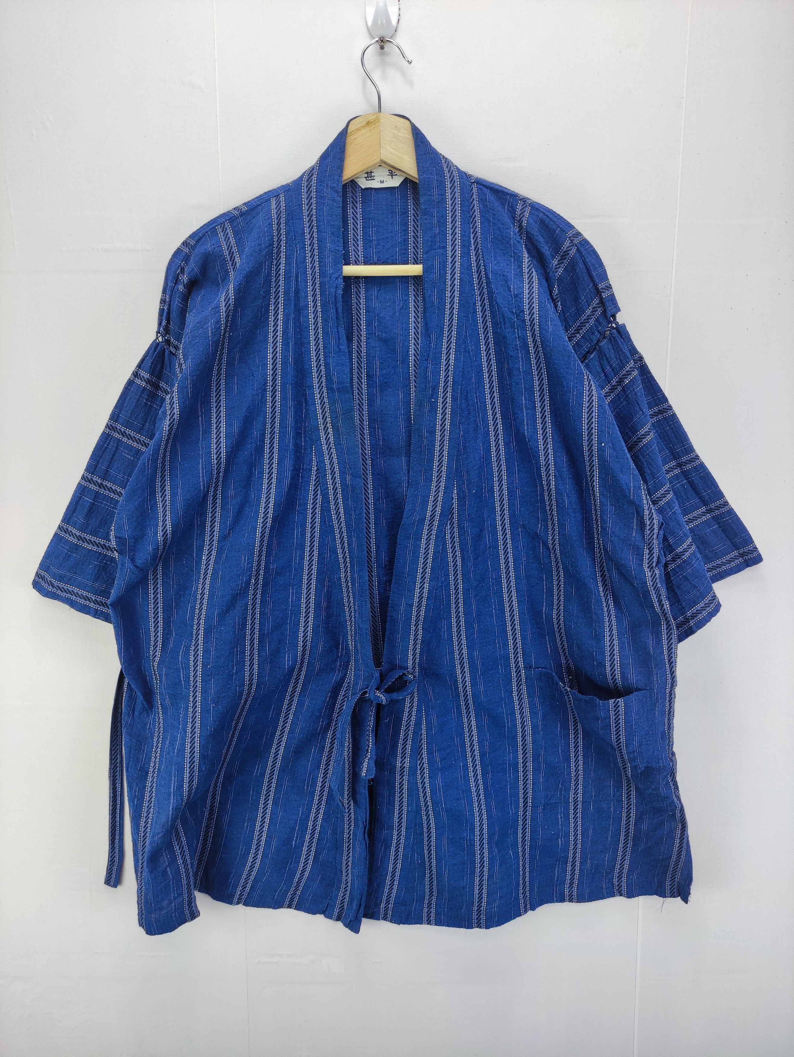 Komono Vintage Japanese kimono Cardigan Striped Size US L / EU 52-54 / 3 - 1 Thumbnail