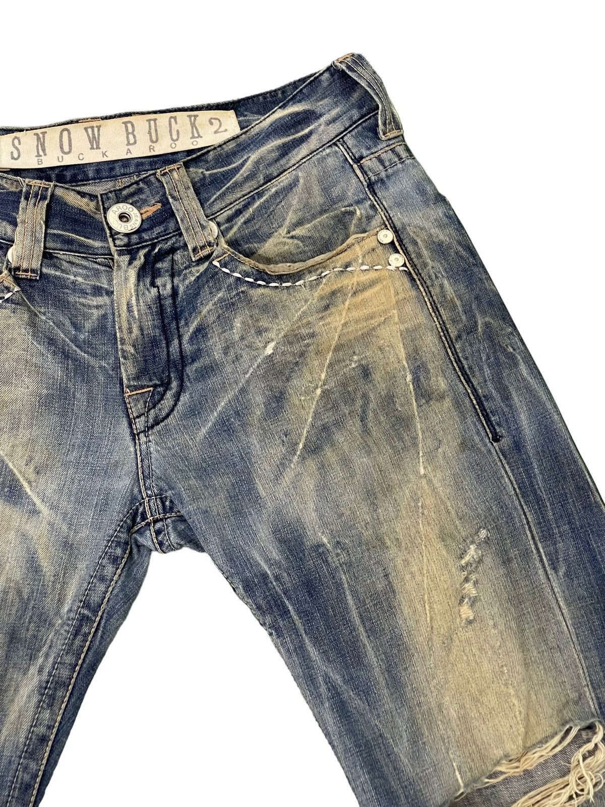 Japanese Brand Flare Jeans Buckaroo Distress Acid Wash Low Rise 2🟦1 Size US 31 - 9 Thumbnail