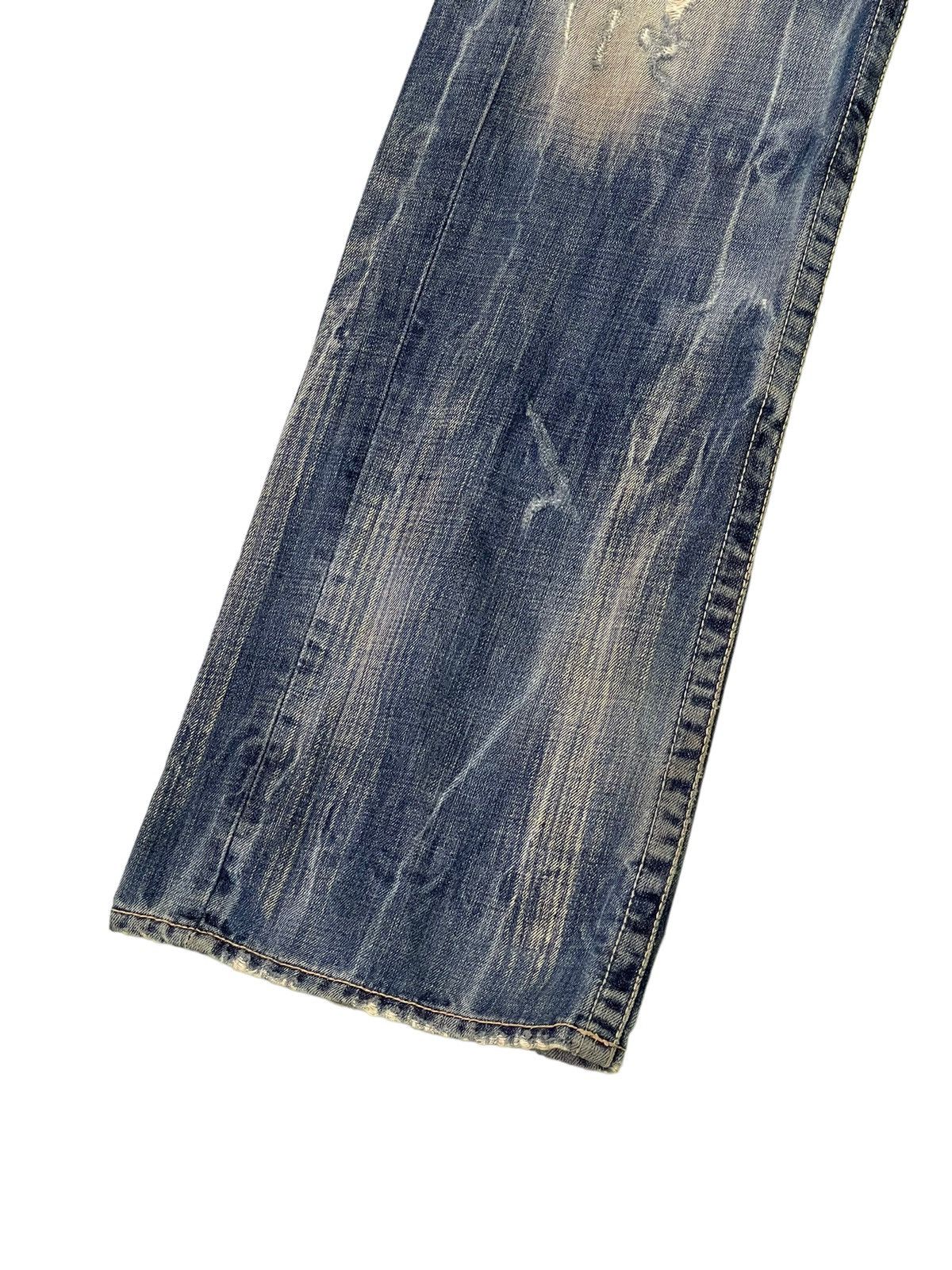 Japanese Brand Flare Jeans Buckaroo Distress Acid Wash Low Rise 2🟦1 Size US 31 - 5 Thumbnail