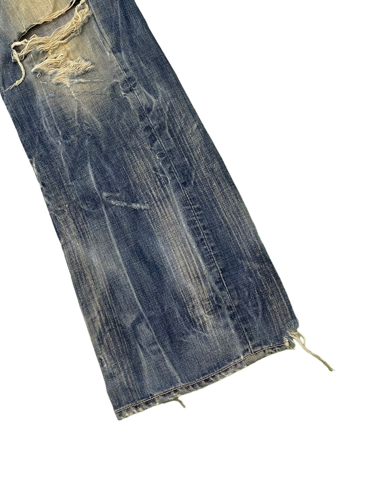 Japanese Brand Flare Jeans Buckaroo Distress Acid Wash Low Rise 2🟦1 Size US 31 - 4 Thumbnail