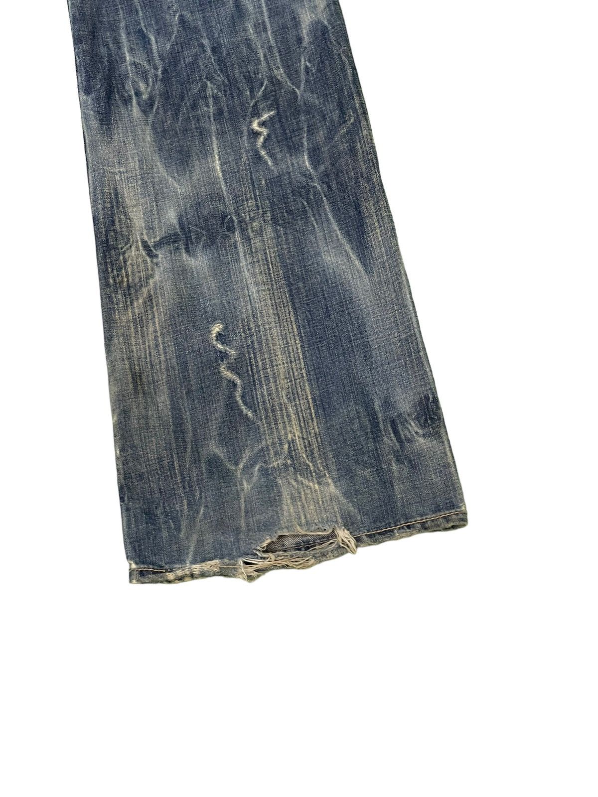 Japanese Brand Flare Jeans Buckaroo Distress Acid Wash Low Rise 2🟦1 Size US 31 - 15 Thumbnail
