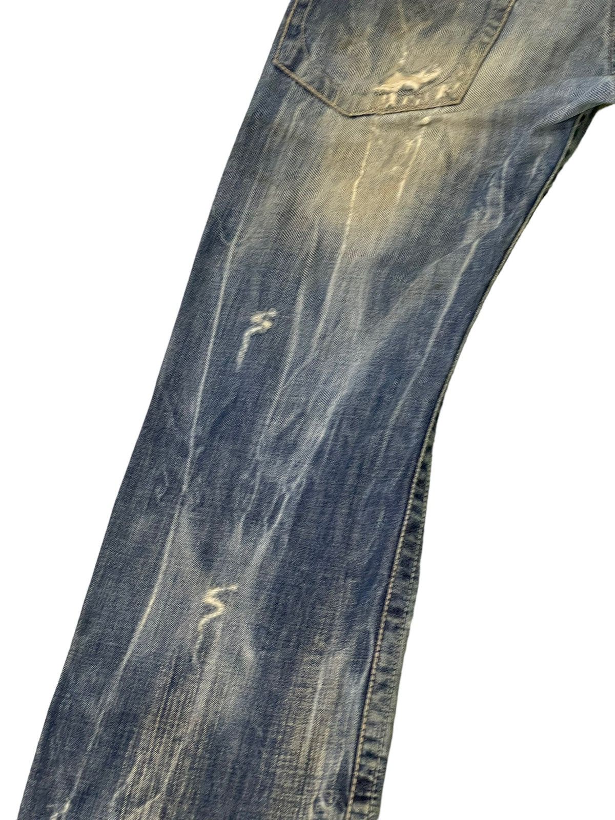Japanese Brand Flare Jeans Buckaroo Distress Acid Wash Low Rise 2🟦1 Size US 31 - 17 Thumbnail
