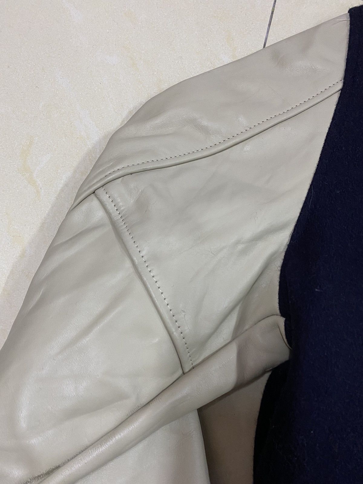 Leather Vintage Wool Leather Varsity Jacket Size US L / EU 52-54 / 3 - 9 Thumbnail