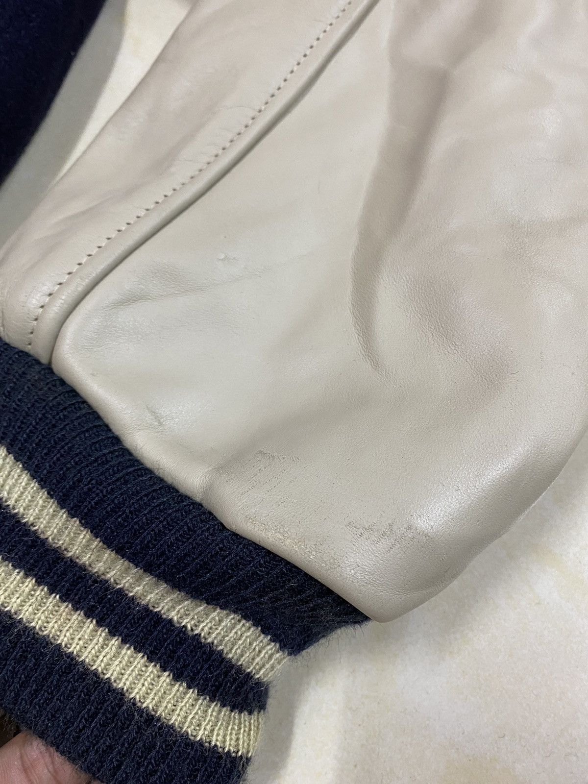Leather Vintage Wool Leather Varsity Jacket Size US L / EU 52-54 / 3 - 4 Thumbnail