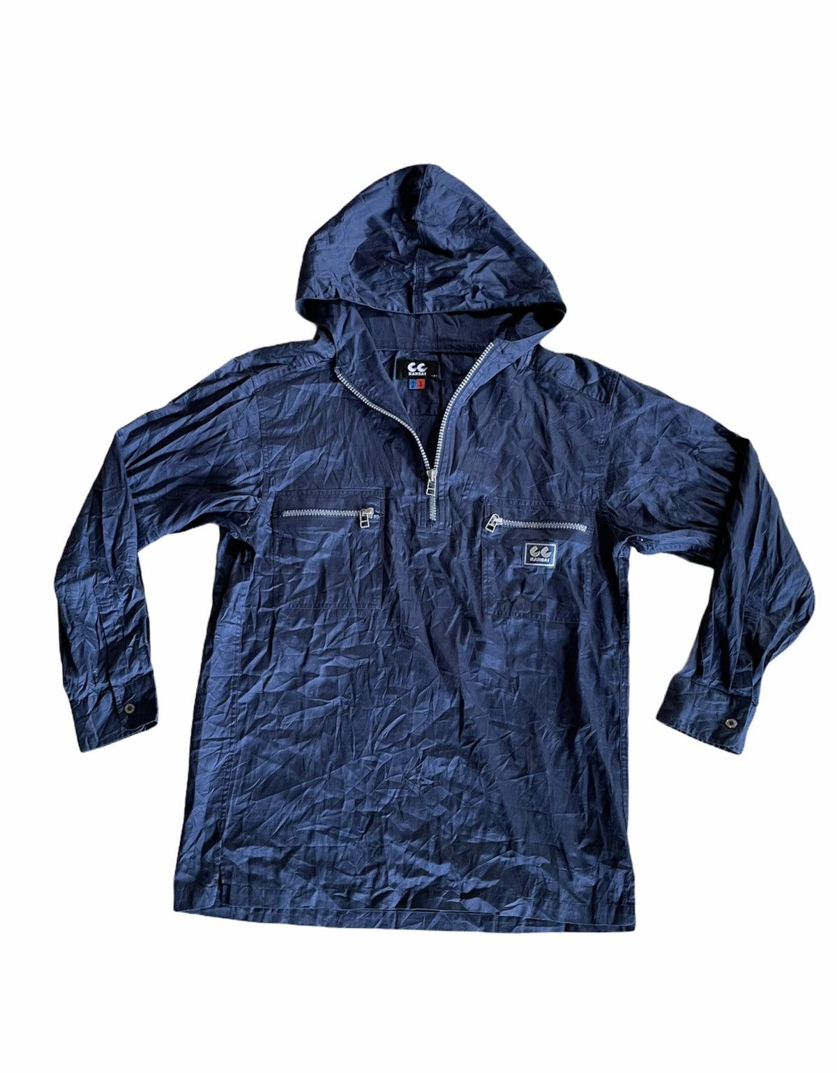 image of Archival Clothing Cc Kansai Yamamoto Designer Pullover Hooded Windbreaker Size S in Blue, Men's