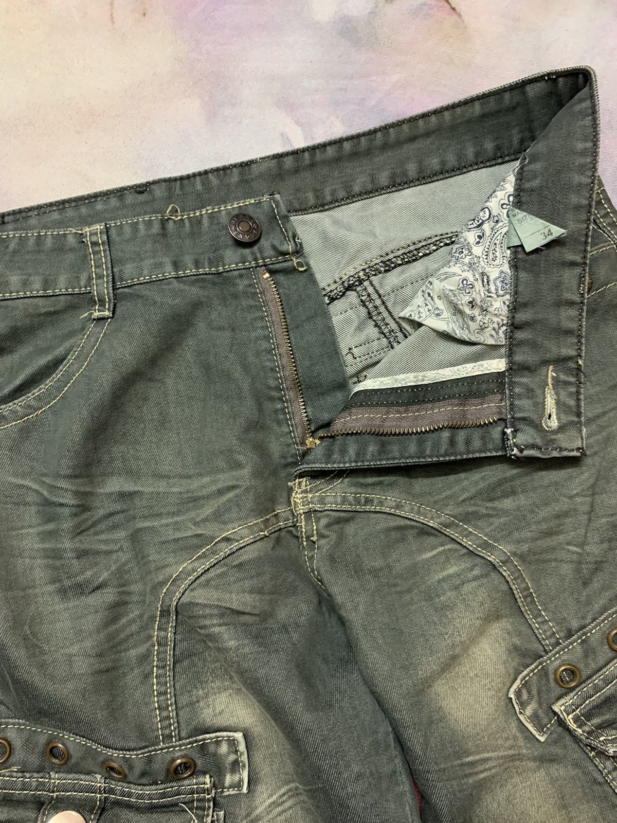 Hysteric Glamour Japanese Brand WX NIU Washed Denim Cargo Pokcet Skinny Size US 32 / EU 48 - 6 Thumbnail