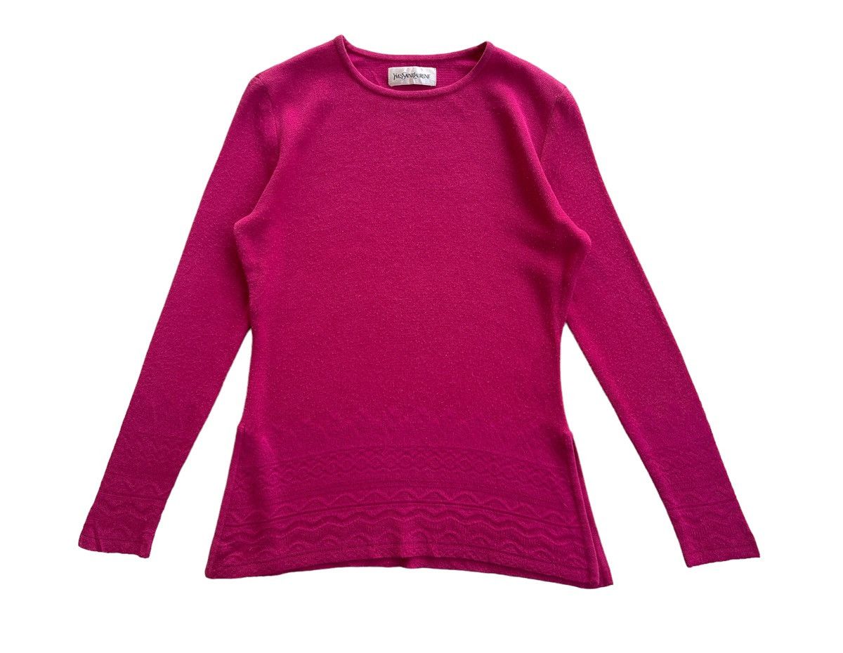 Yves Saint Laurent YSL Abstract Knitwear Longsleeve Top Size M / US 6-8 / IT 42-44 - 2 Thumbnail