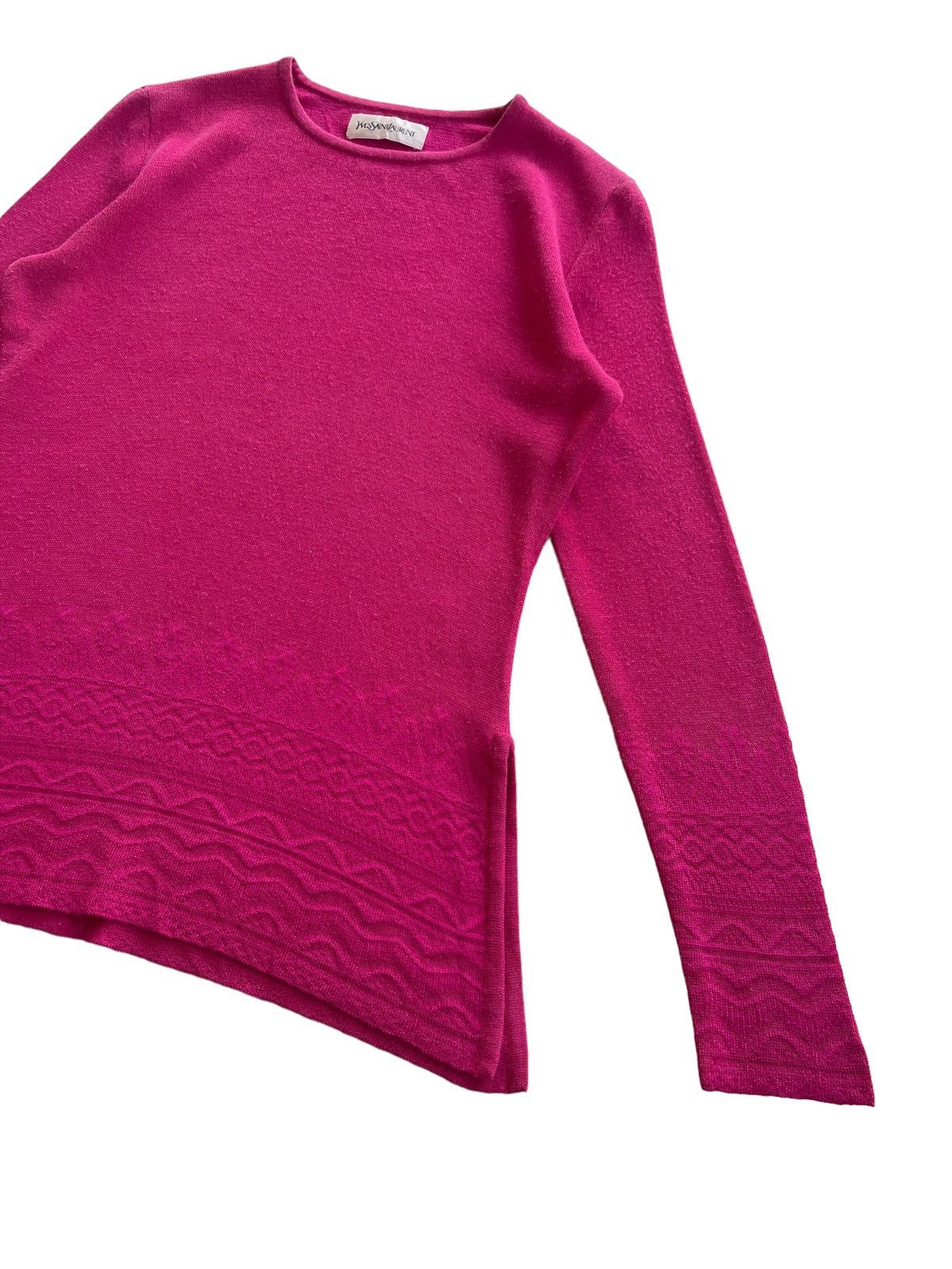 Yves Saint Laurent YSL Abstract Knitwear Longsleeve Top Size M / US 6-8 / IT 42-44 - 4 Thumbnail