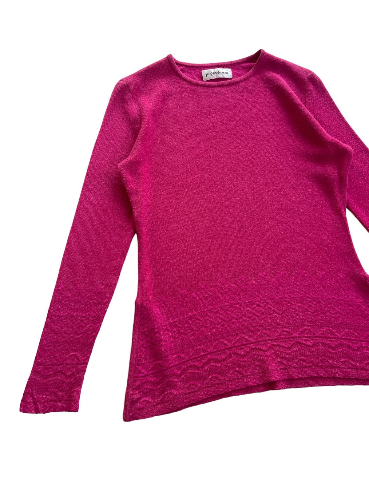 Yves Saint Laurent YSL Abstract Knitwear Longsleeve Top Size M / US 6-8 / IT 42-44 - 5 Thumbnail