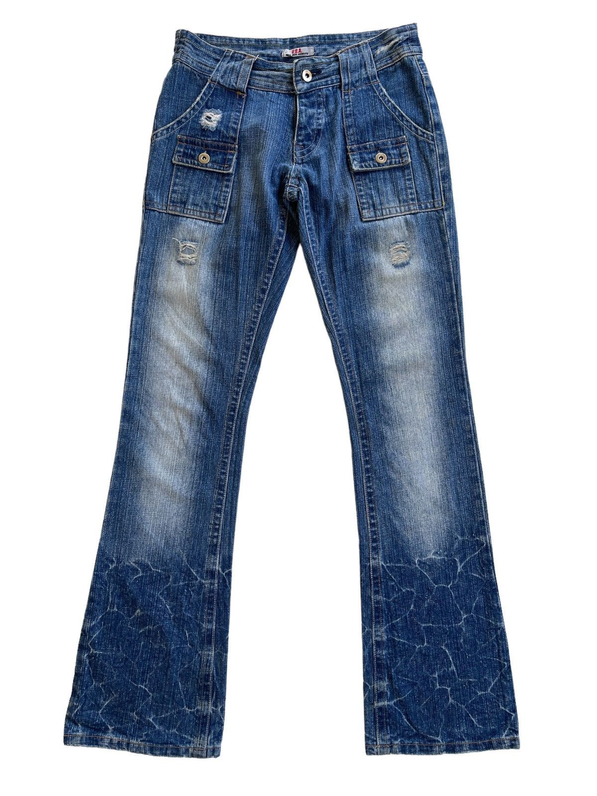 image of Avant Garde Japanese Bushpants Flared Denim in Blue Denim, Men's (Size 30)