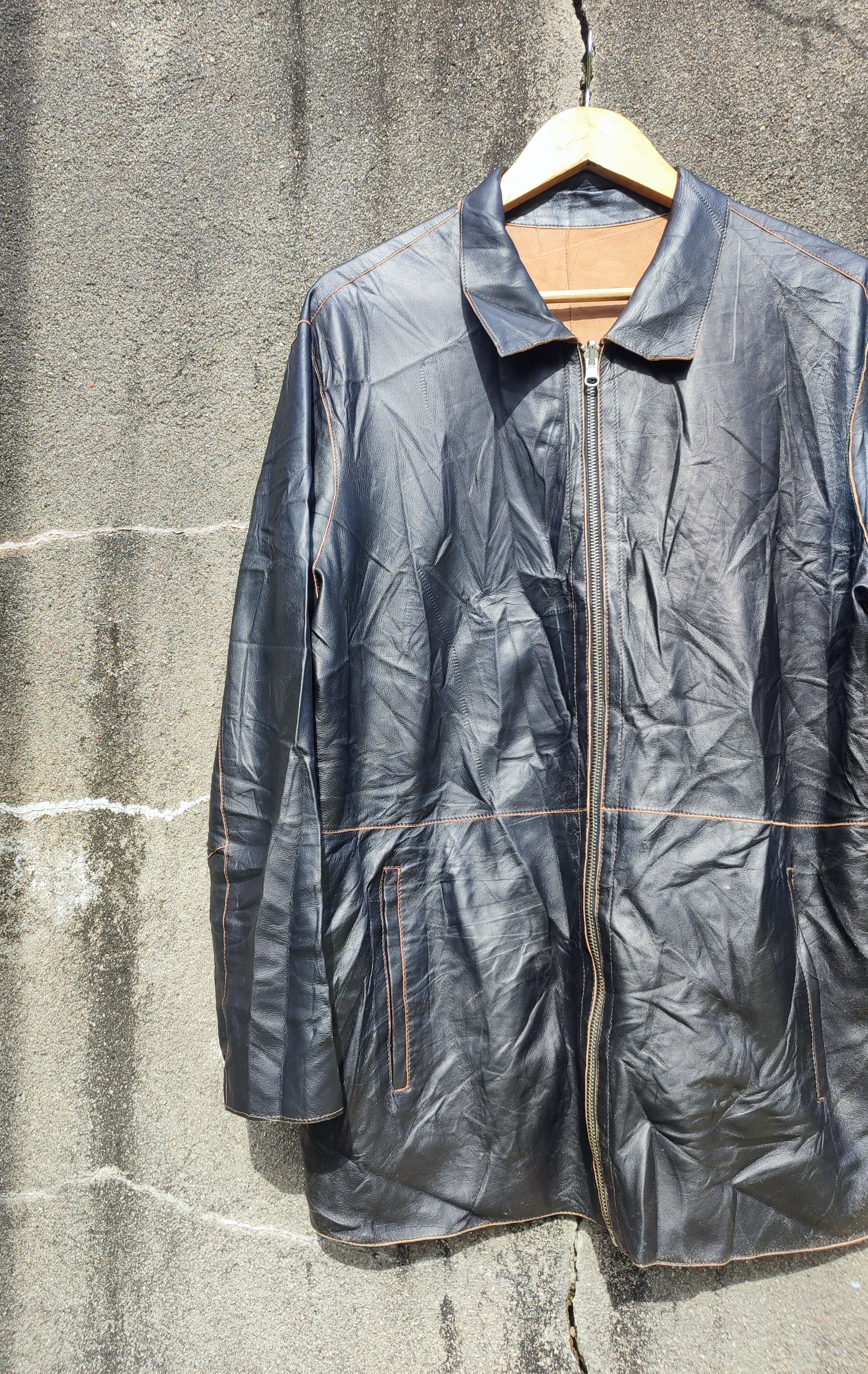 Designer Vintage Franco Rossetti Reversible Leather Jacket Size US L / EU 52-54 / 3 - 3 Thumbnail