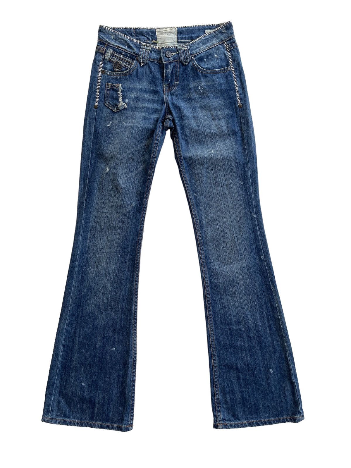 image of Avant Garde x Taverniti Los Angeles Bootcut Jeans in Blue Denim, Women's (Size 25)