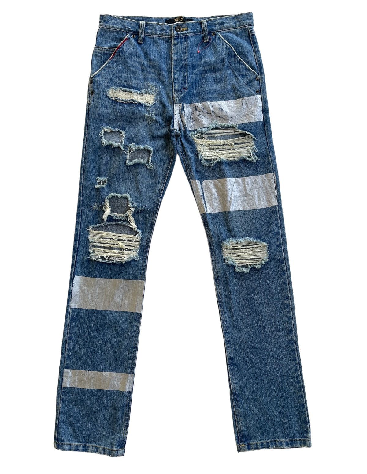 image of Distressed Denim x If Six Was Nine Japanese Distressed Avantgarde Denim in Blue Denim (Size 31)