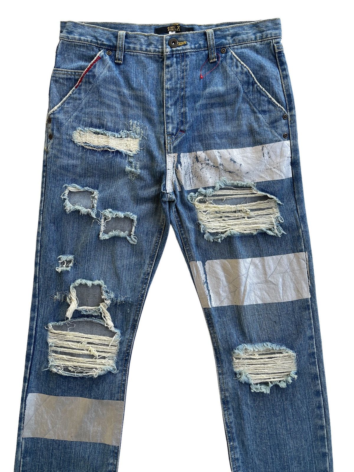 Japanese Brand Japanese Distressed Avantgarde Denim Size US 31 - 2 Thumbnail