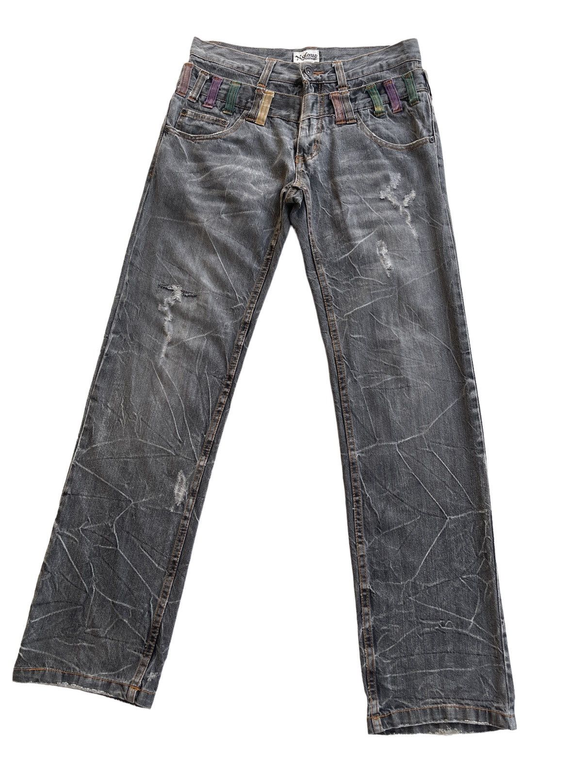 Japanese Brand Double Waist Straight Cut Jeans Size US 30 / EU 46 - 10 Thumbnail