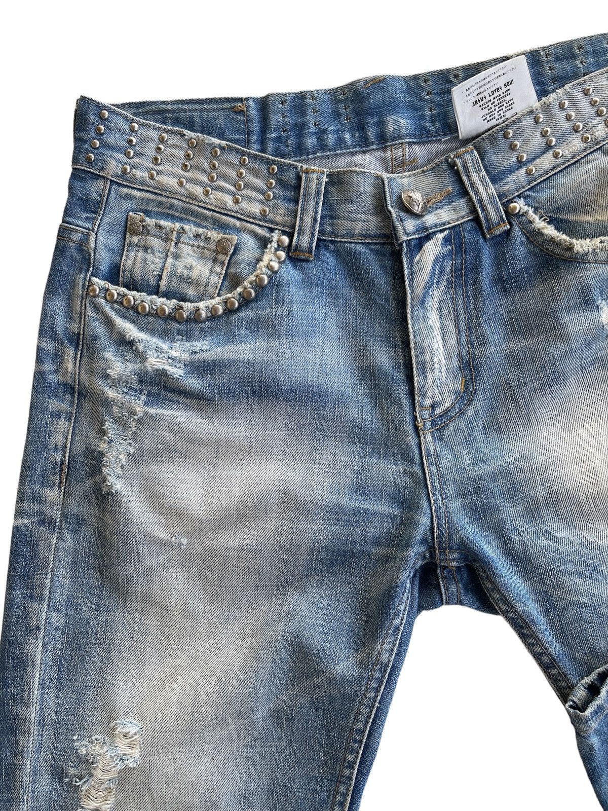 Japanese Brand Japanese Distressed Rusty Studded Denim Jeans Size US 31 - 7 Thumbnail