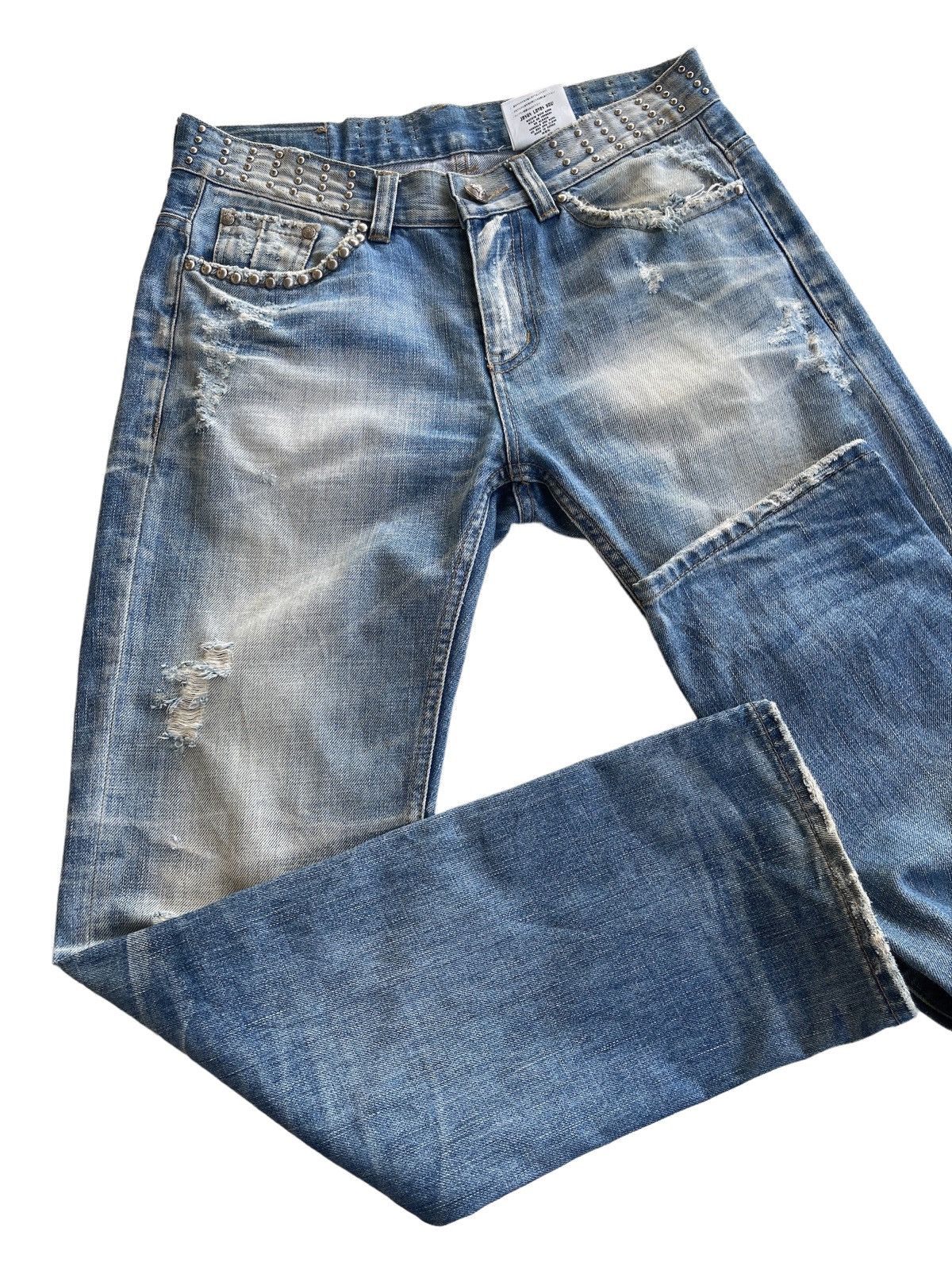 Japanese Brand Japanese Distressed Rusty Studded Denim Jeans Size US 31 - 9 Thumbnail