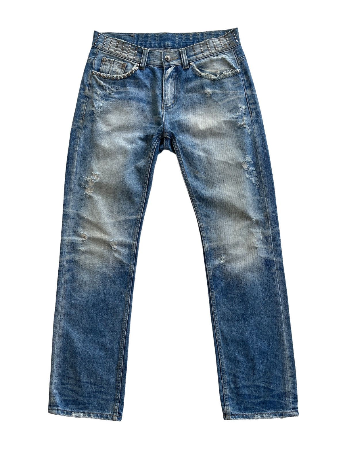 Japanese Brand Japanese Distressed Rusty Studded Denim Jeans Size US 31 - 1 Thumbnail
