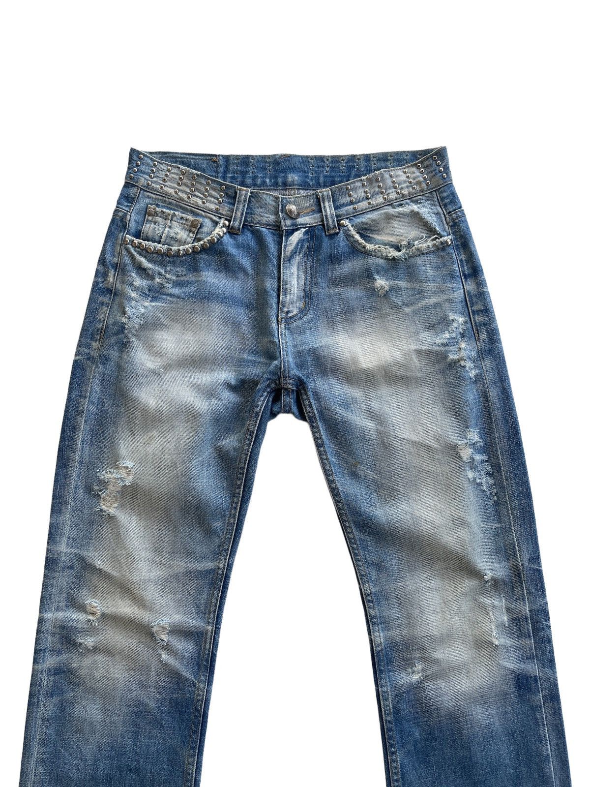 Japanese Brand Japanese Distressed Rusty Studded Denim Jeans Size US 31 - 3 Thumbnail