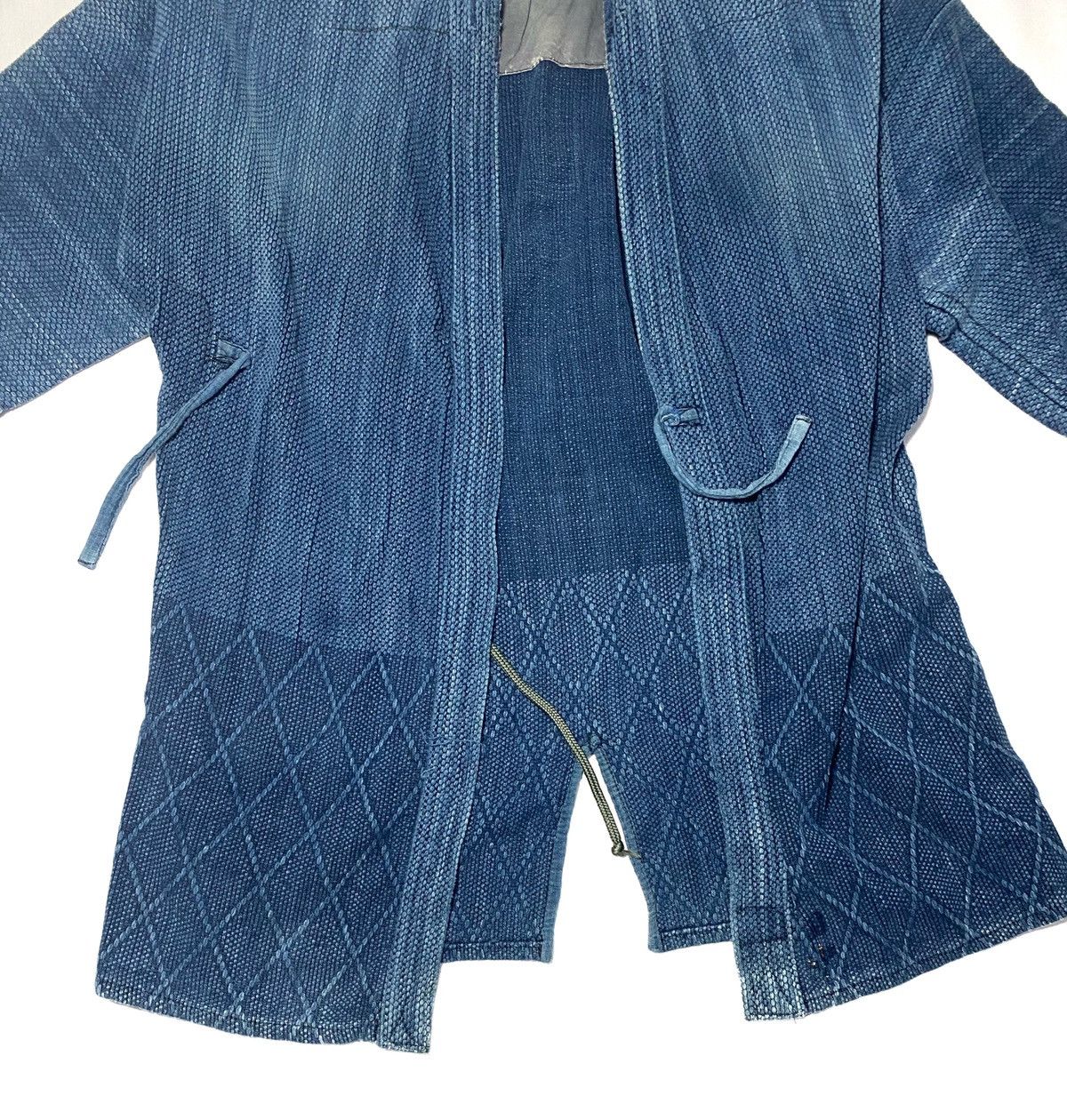 Indigo Vtg Sashiko Blue Dyed Woven Distressed Kendo Kimono Jacket Size US M / EU 48-50 / 2 - 5 Thumbnail