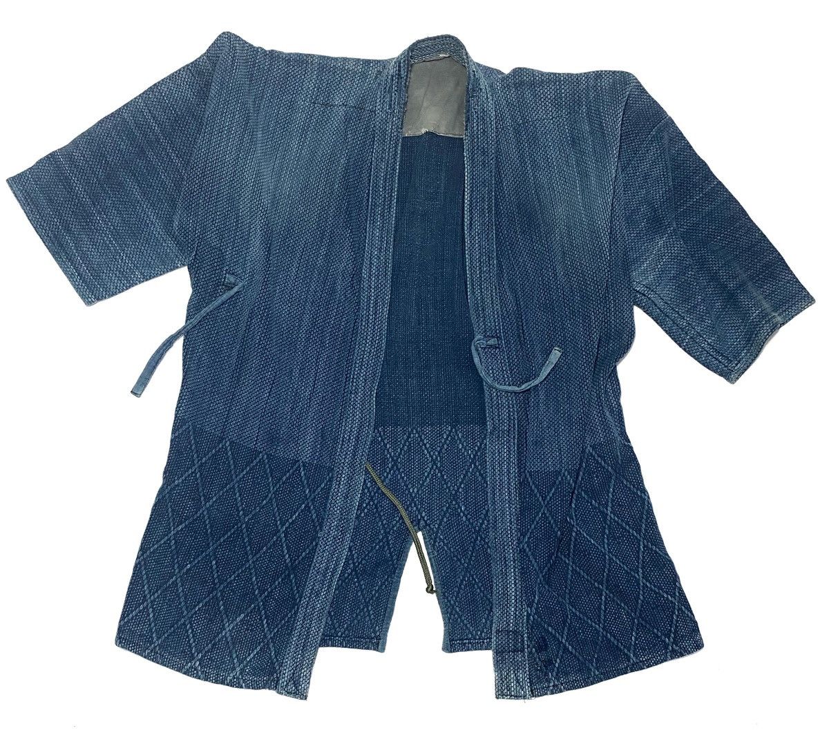 Indigo Vtg Sashiko Blue Dyed Woven Distressed Kendo Kimono Jacket Size US M / EU 48-50 / 2 - 1 Thumbnail
