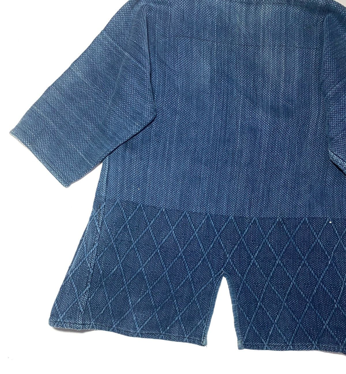 Indigo Vtg Sashiko Blue Dyed Woven Distressed Kendo Kimono Jacket Size US M / EU 48-50 / 2 - 7 Thumbnail