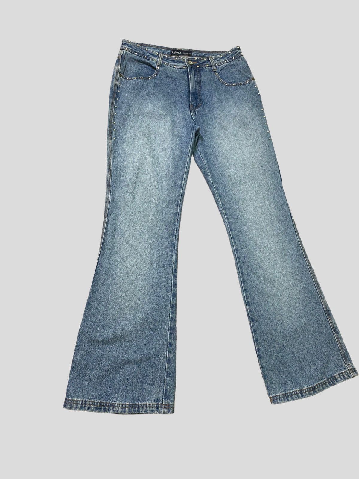 image of Vintage Flared Revolt Stud Design Boot Cut Denim S45K in Blue, Men's (Size 30)